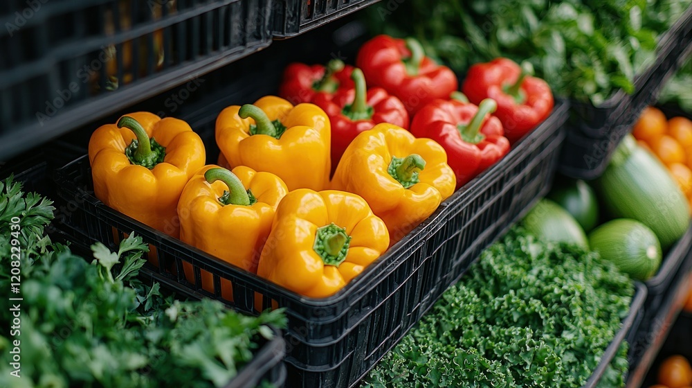 Vibrant Bell Peppers at the Farmers Market Vibrant Bell Peppers at the Farmers Market