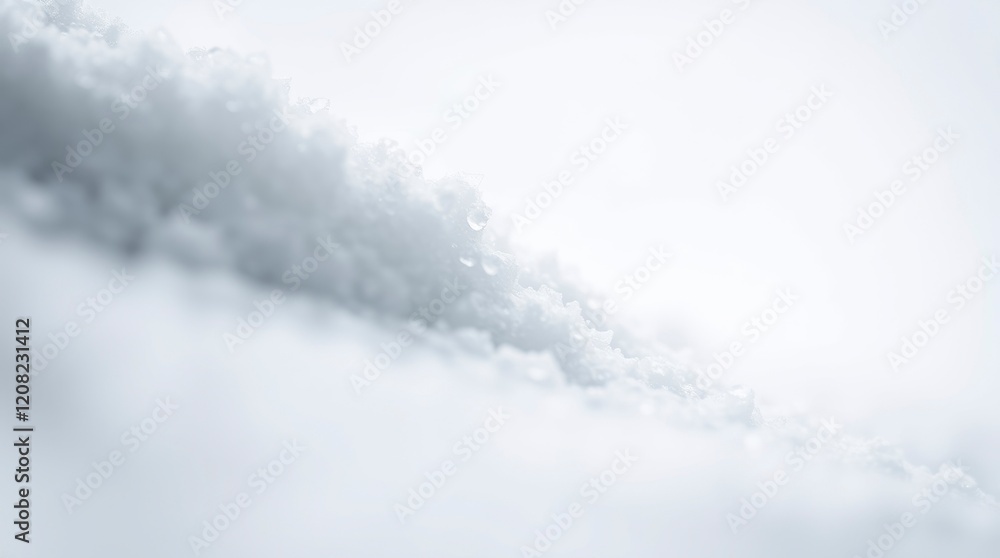 Melting Snow: A Serene Close-Up in Minimalist Style Melting Snow: A Serene Close-Up in Minimalist Style