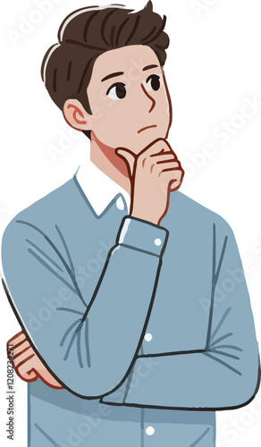 a boy is thinking vector