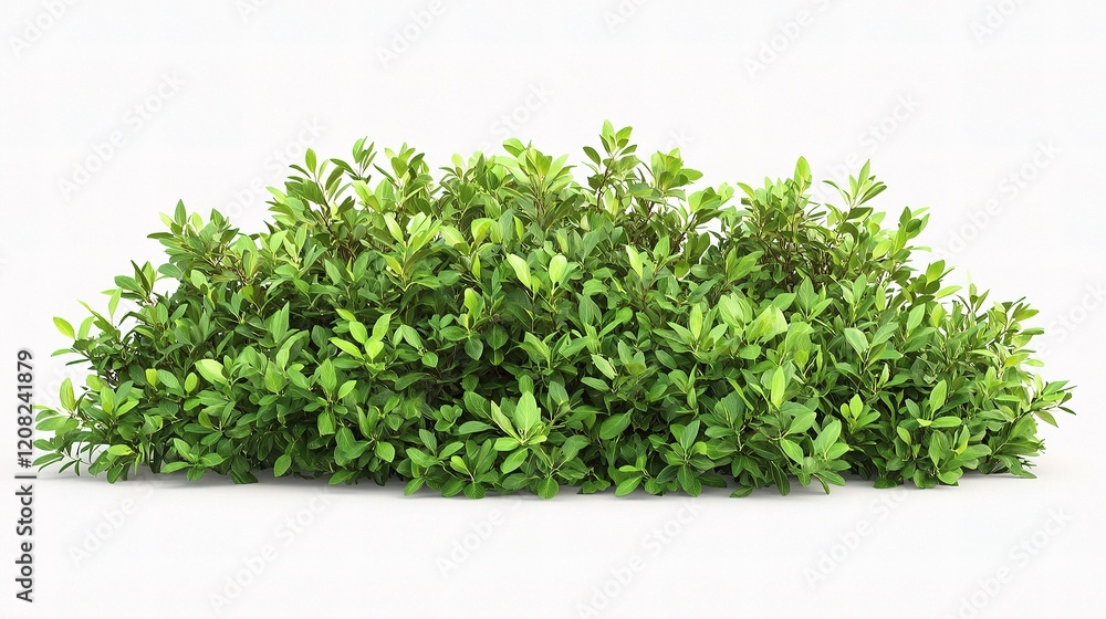 Obraz premium Isolated Green Bush with Lush Foliage on White Background