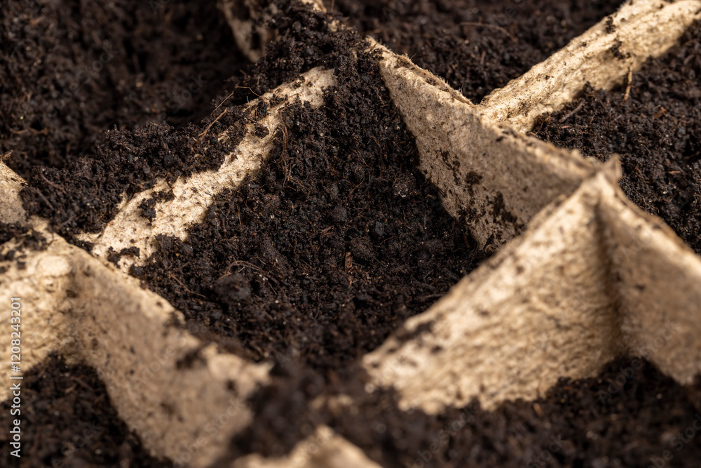 cardboard cups for seedlings with fertile soil cardboard cups for seedlings with fertile soil