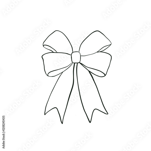 Elegant Decorative Bow Line Drawing for Minimalist and Creative Design Projects with Simple and Classic Style photo