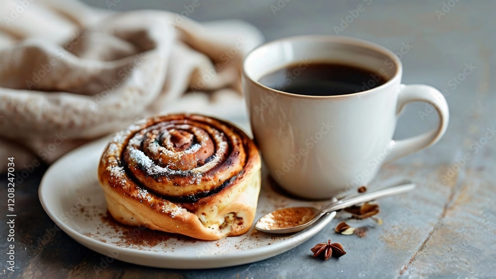 Illustration for National Cinnamon Bagel Day: Warm and Spiced Bagel Artwork in Rustic and Cozy Style Illustration for National Cinnamon Bagel Day: Warm and Spiced Bagel Artwork in Rustic and Cozy Style