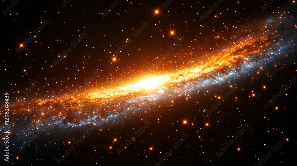 Cosmic spiral galaxy, stellar background, space exploration, science fiction
