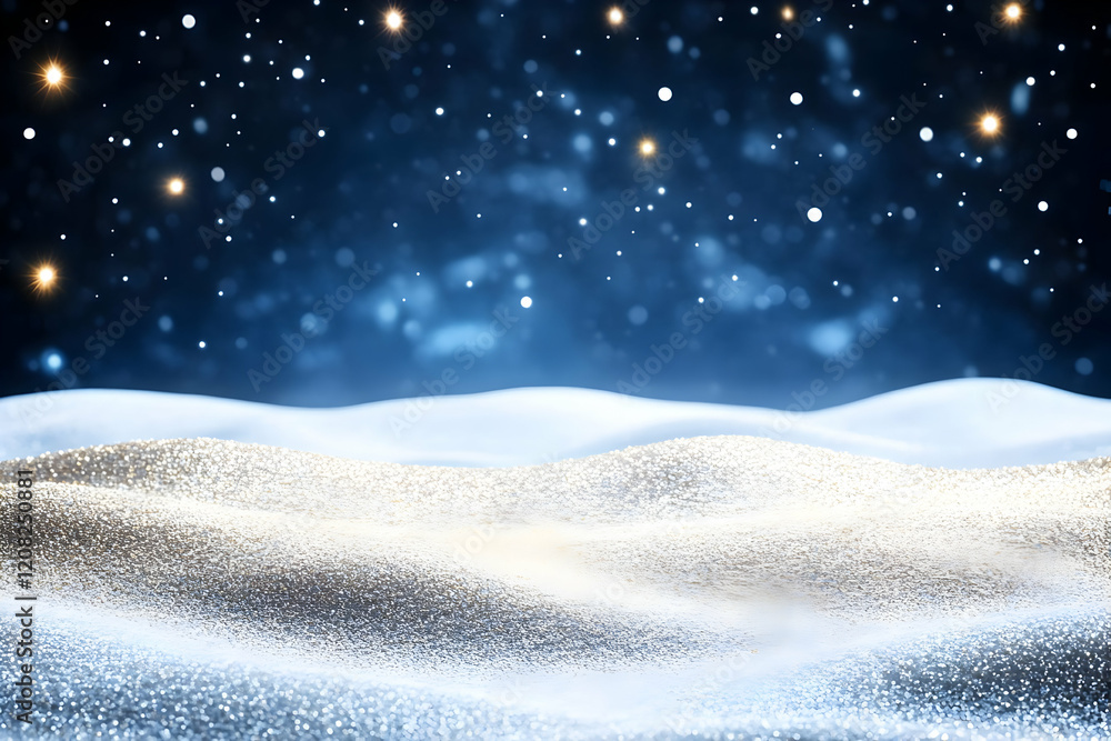 Naklejka premium Glittery Winter Night Background