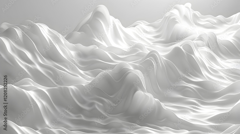 Fototapeta premium Ethereal White Wave Abstract Rippled Water Texture Background