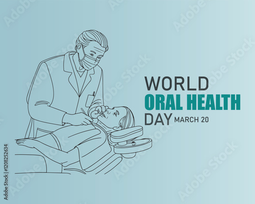 World Oral Health Day. March 20. Vector illustration. Holiday poster, banner, postcard, card, placard, background design.
