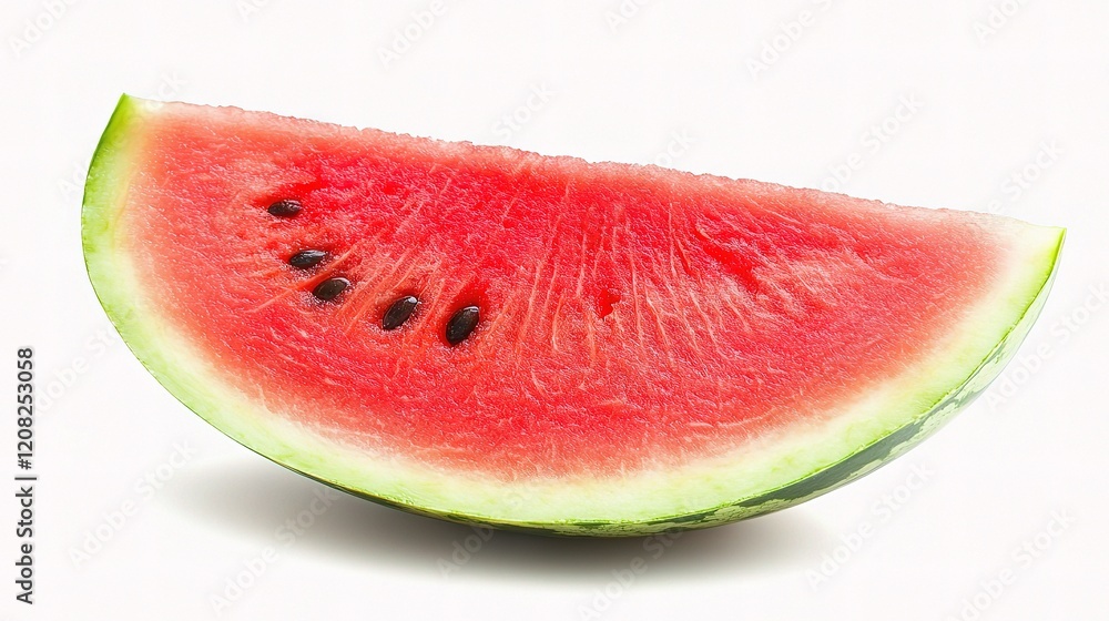 Fresh Watermelon Slice Isolated on White Background for Summer Enjoyment Fresh Watermelon Slice Isolated on White Background for Summer Enjoyment