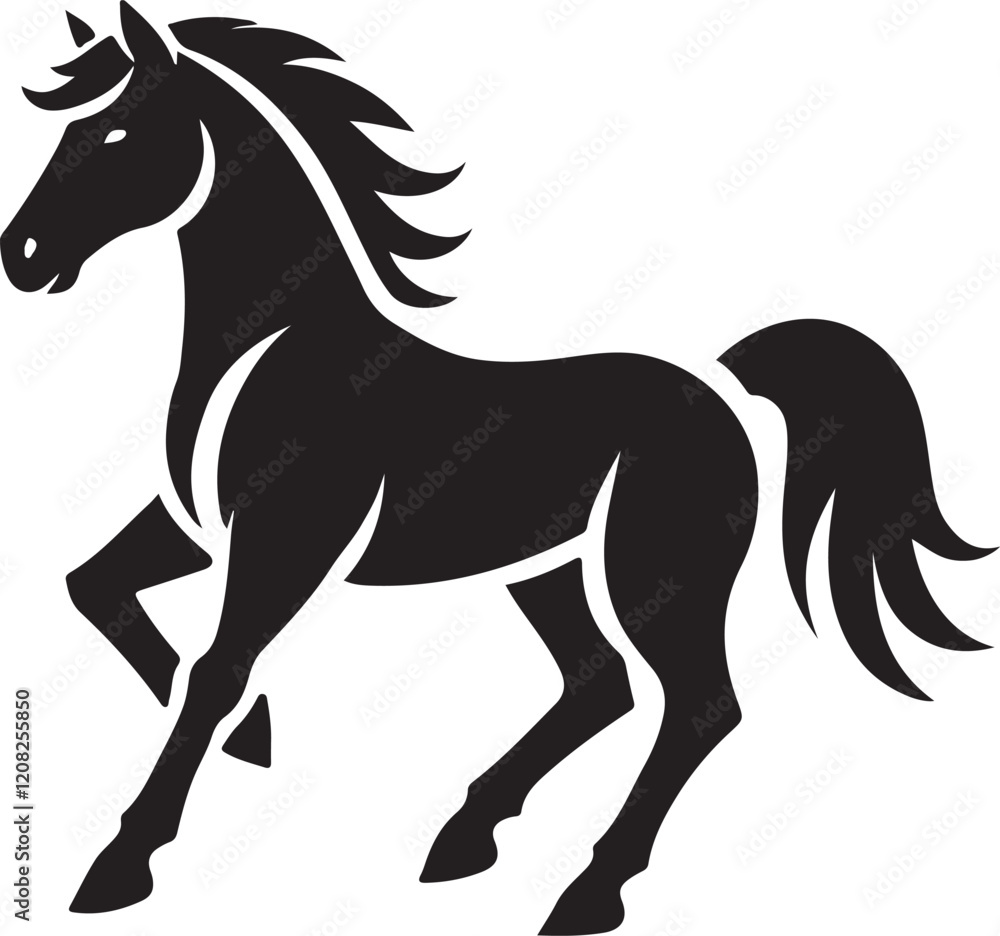 Horse icon silhouette vector with white background Horse icon silhouette vector with white background