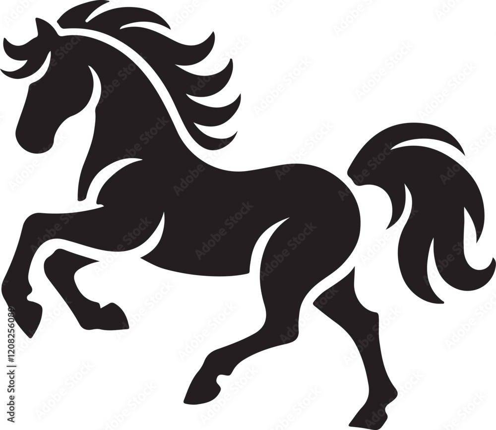 Horse icon silhouette vector with white background Horse icon silhouette vector with white background