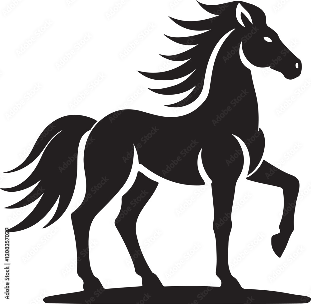 Horse icon silhouette vector with white background Horse icon silhouette vector with white background