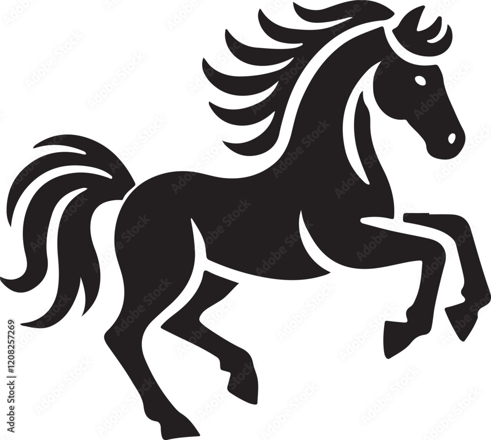 Horse icon silhouette vector with white background Horse icon silhouette vector with white background