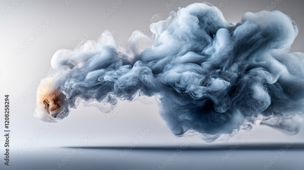 Abstract swirling blue ink elegantly flows creating a serene ethereal mood. AI Generated Abstract swirling blue ink elegantly flows creating a serene ethereal mood. AI Generated