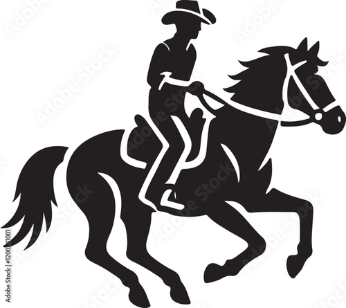 Horse Rider icon silhouette vector with white background