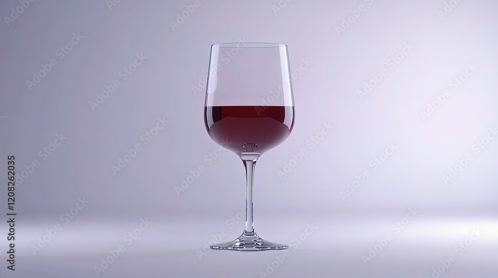 Elegant Glass of Red Wine Isolated on White Background Elegant Glass of Red Wine Isolated on White Background