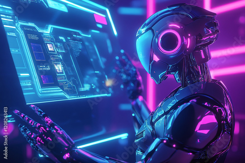 Futuristic Robotic Hand Holding a Glowing High-Tech Cube Representing Advanced AI, Innovation, and Sci-Fi Cybernetic Design in Digital Technology