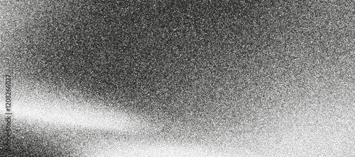 Grainy 3d liquid gradient texture with monochrome waves. Vintage stipple effect with distressed rough noise background. Halftone spray dot texture with gritty glitter ombre poster. Trendy grain vector
