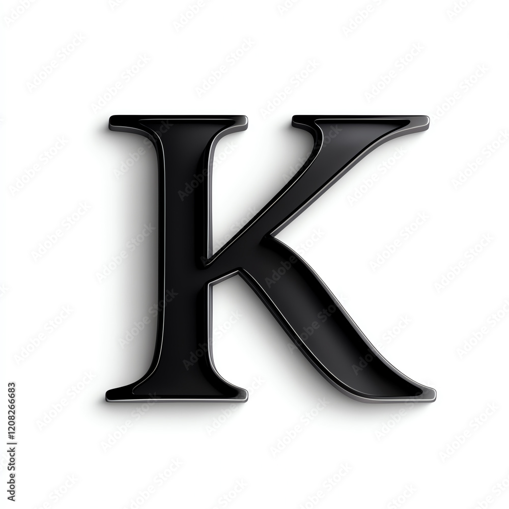 A stylized black letter 'K' showcases modern design, ideal for branding and creative projects. A stylized black letter 'K' showcases modern design, ideal for branding and creative projects.