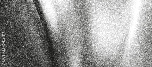 3d grainy liquid gradient texture with monochrome waves. Distressed rough noise background with vintage stipple effect. Gritty halftone spray dot texture. Glitter ombre poster. Trendy grain vector bg