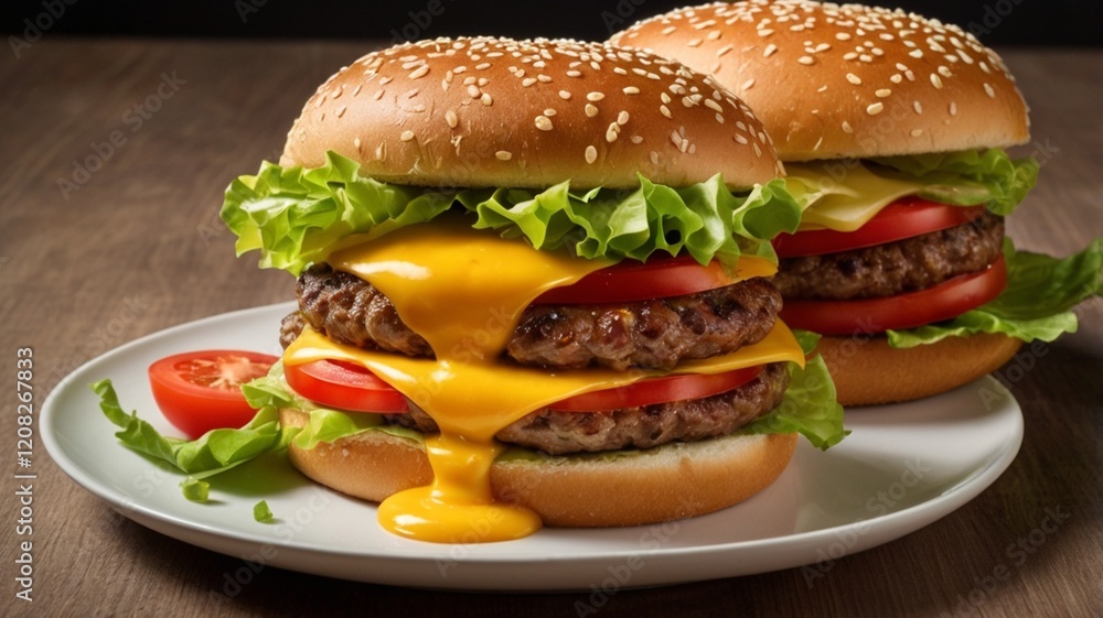 hamburger with fries hamburger with fries