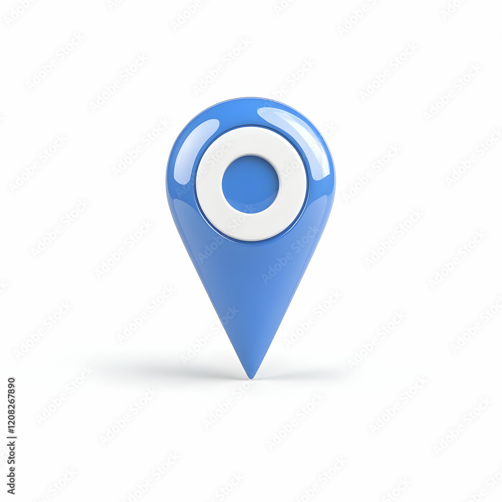 3D Blue Location Pin Icon 3D Blue Location Pin Icon