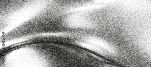 Spray dot gritty halftone texture with monochrome waves, grainy liquid gradient texture.  Trendy vintage stipple effect with distressed rough noise background. Ombre glitter poster. Grain vector bg