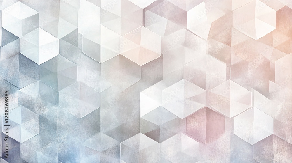 Fototapeta premium Abstract Hexagonal Pattern in Soft Pastel Colors