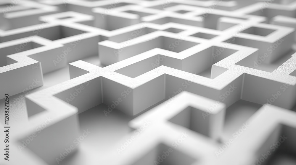 crystalline geometric pattern forming a mesmerizing white 3d maze structure with subtle shadows and depth crystalline geometric pattern forming a mesmerizing white 3d maze structure with subtle shadows and depth