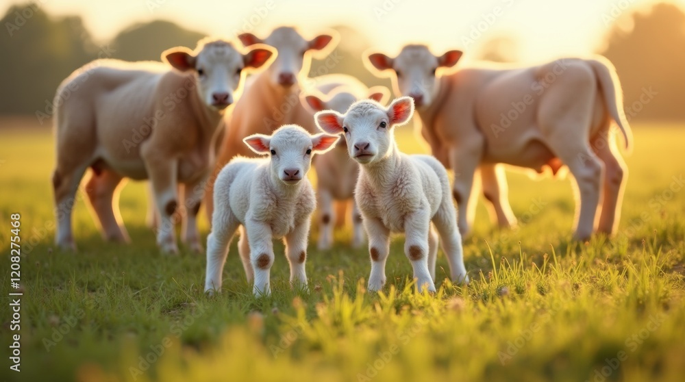Fototapeta premium newborn farm animals