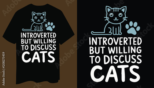 Minimalist Cat Enthusiast T-Shirt for Introverts