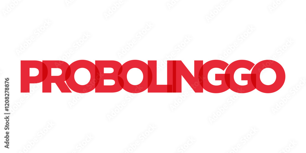 Probolinggo in the Indonesia emblem. The design features a geometric style, vector illustration with bold typography in a modern font. The graphic slogan lettering. Probolinggo in the Indonesia emblem. The design features a geometric style, vector illustration with bold typography in a modern font. The graphic slogan lettering.