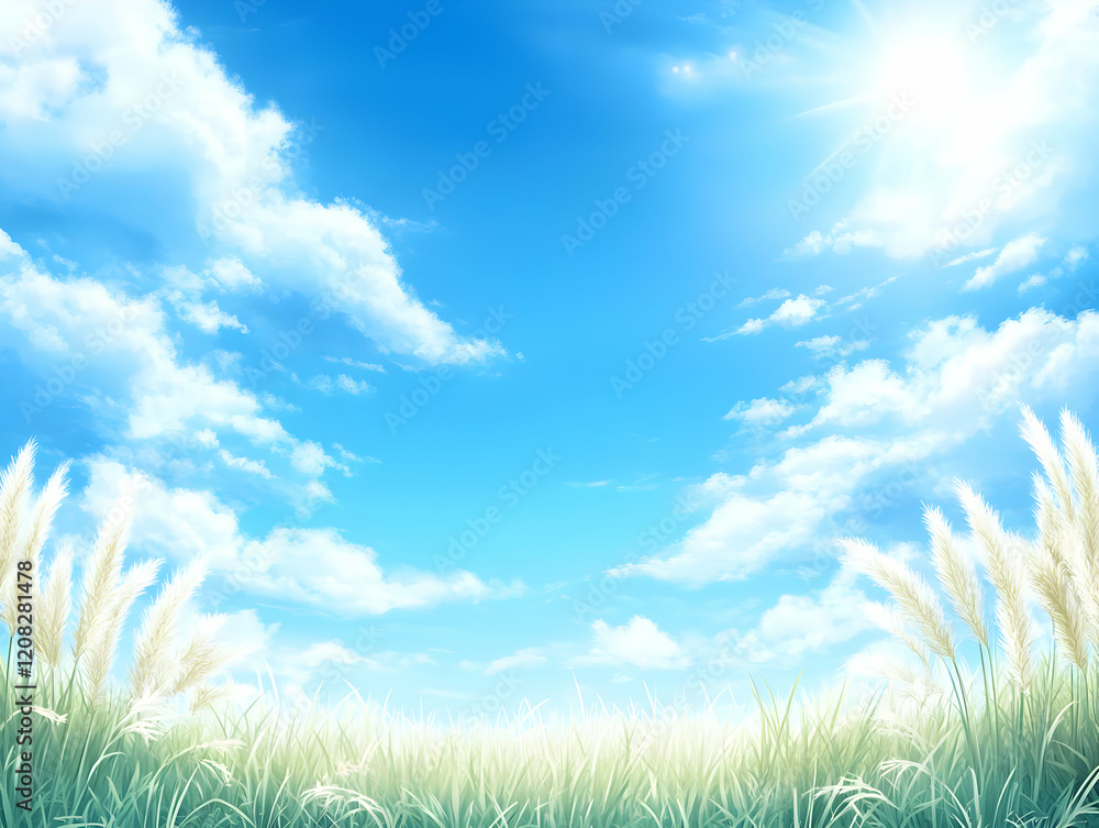 Obraz premium Sunny Meadow Illustration