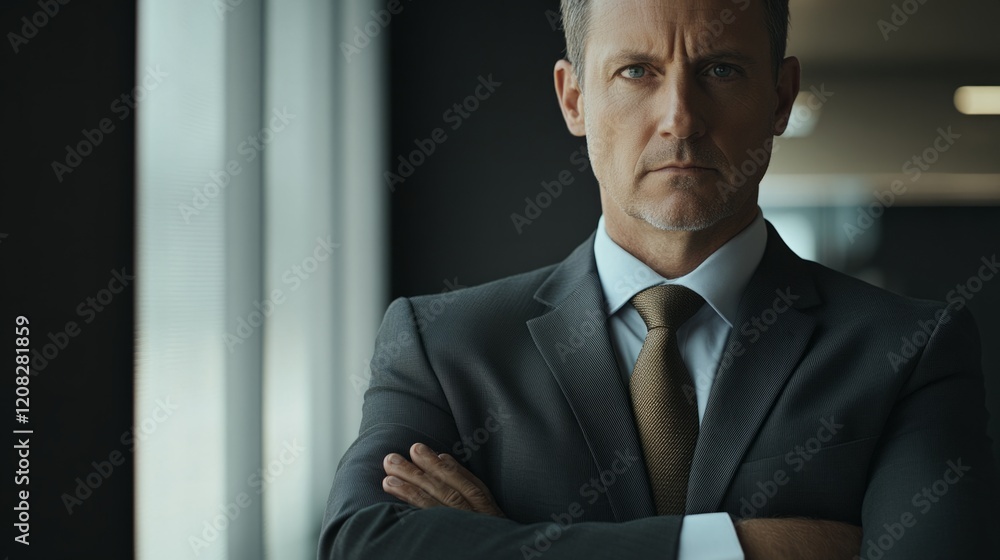Fototapeta premium business man with arms crossed generative ai