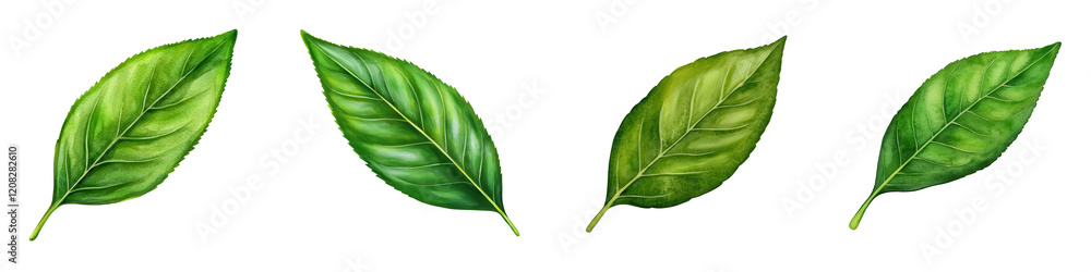Obraz premium Vibrant Painted Tea Tree Leaves for Art Projects
