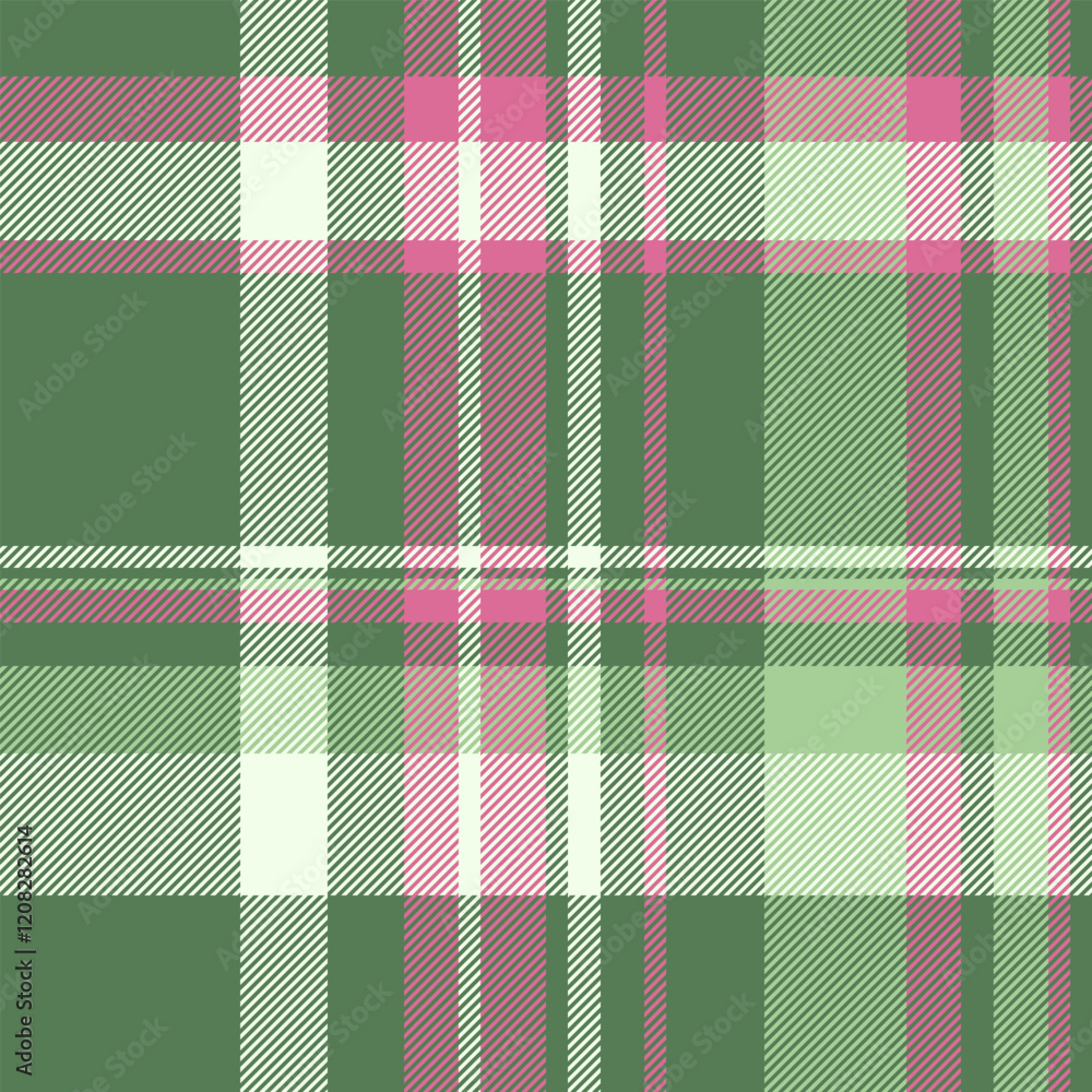 Stylish green, pink, and white plaid pattern. Perfect for textile design, fashion, apparel, website backgrounds, and stationery. Stylish green, pink, and white plaid pattern. Perfect for textile design, fashion, apparel, website backgrounds, and stationery.