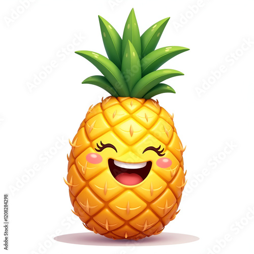 Happy Pineapple Character with Sunglasses and Fun Expression png on transparent background