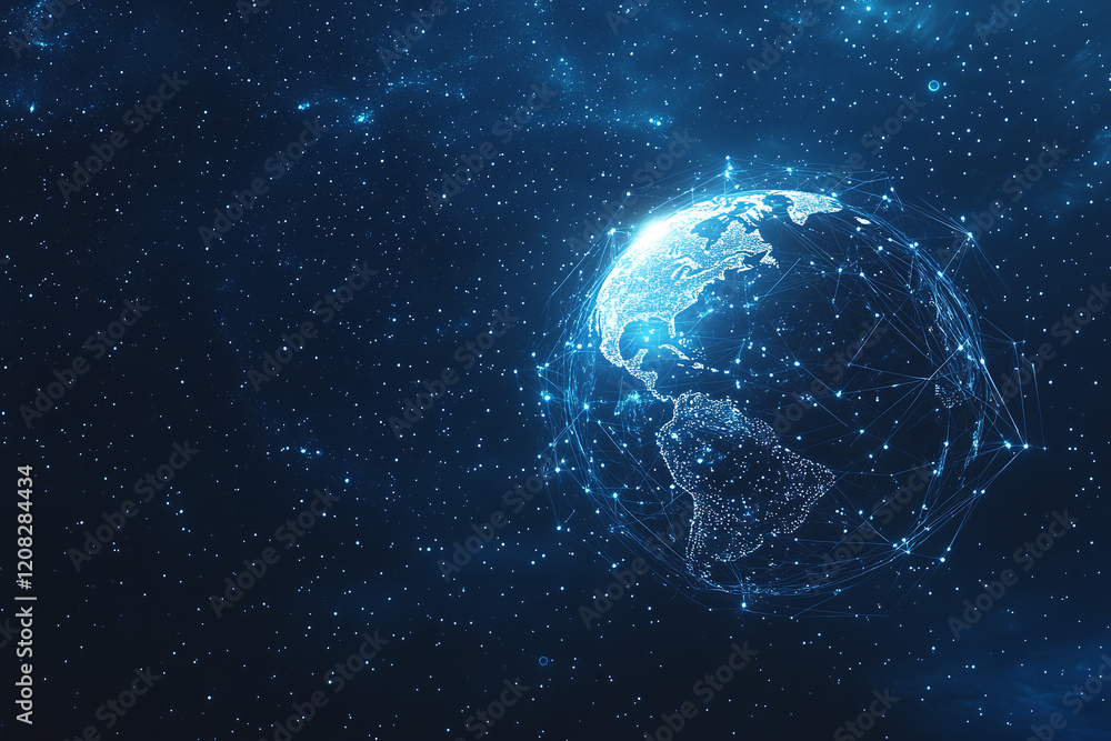 Futuristic Global Network with Digital Connections and Glowing Data Points in a Tech-Inspired Abstract Earth Design Futuristic Global Network with Digital Connections and Glowing Data Points in a Tech-Inspired Abstract Earth Design