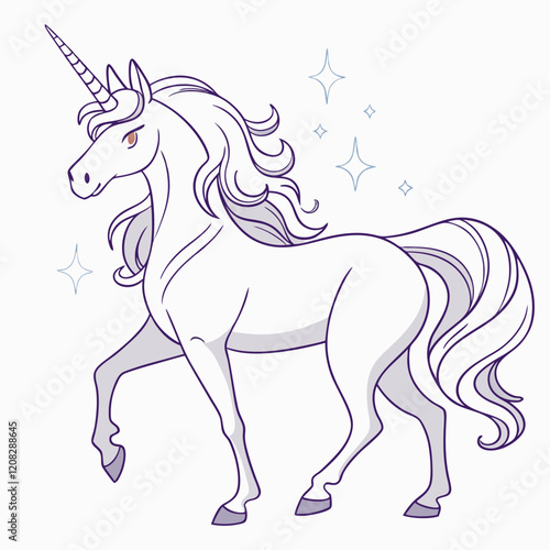 unicorn cartoon isolated vector illustration