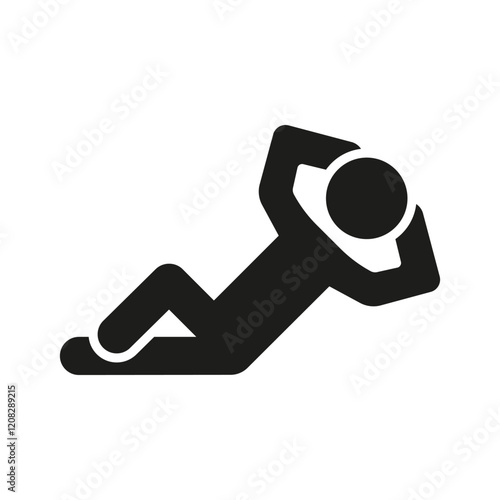 Person Lying Down And Relaxing Silhouette Icon. Resting Individual Glyph Symbol. Relaxation And Rest Pose. Relaxed Position. Isolated Vector Illustration