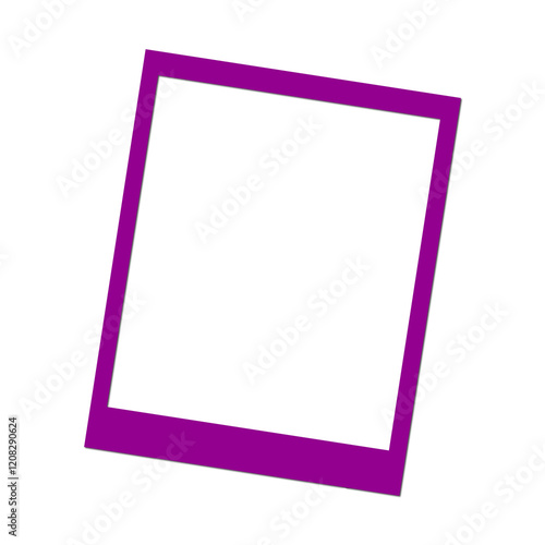 Isolated Blank Pink Polaroid Photo Frame with transparent background