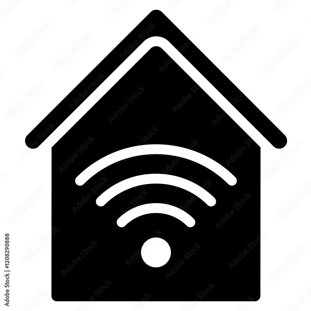 Minimalist Glyph Home Wifi Icon Minimalist Glyph Home Wifi Icon