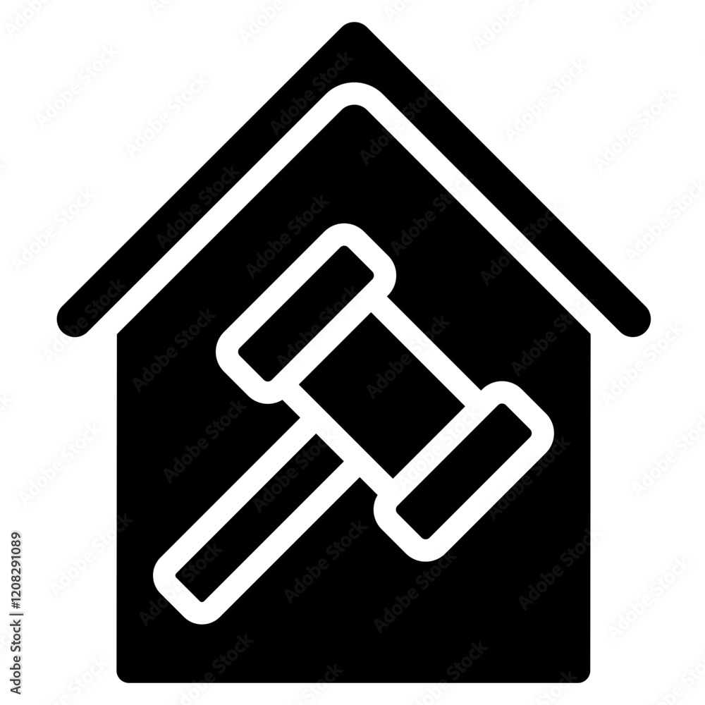 Minimalist Glyph Property/Home Auction Icon