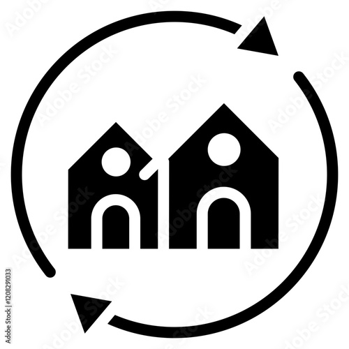 Minimalist Glyph House Exchange Icon