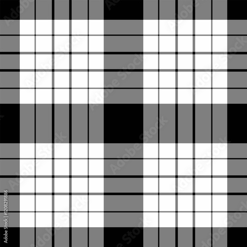 Stylish monochrome plaid pattern.  Perfect for textile design, website backgrounds, or fashion projects.  Clean lines and a timeless aesthetic.  Highresolution image ideal for various applications.