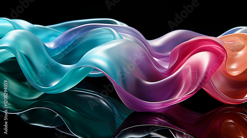 Wallpaper Mural Holographic 3D icon of a house, with a futuristic iridescent gradient that shifts between pastel blues, pinks, and purples, featuring smooth edges. Torontodigital.ca