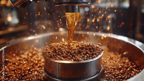 Coffee roasting, hot air cooling, factory, beans, process photo