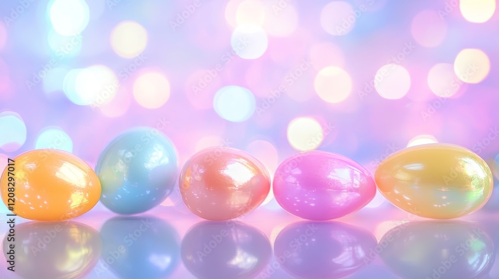 Pastel easter eggs on soft spring background Pastel easter eggs on soft spring background