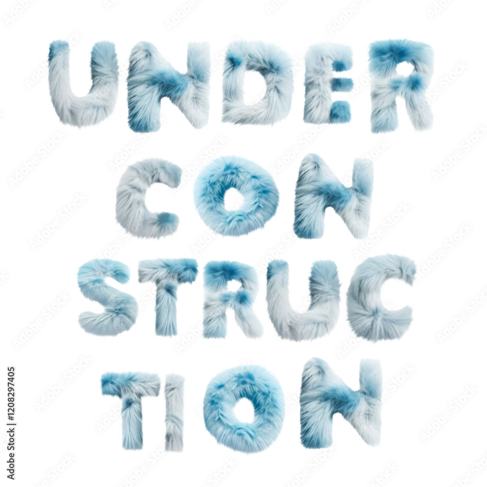 custom made wallpaper toronto digitalFluffy, furry English text: Under construction. Symbolic image for maintenance work on a website. Thoroughly isolated in front of a transparent background. 