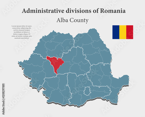 Vector map Romania - Alba County