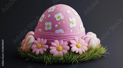 Ultra realistic easter hat with floral design for spring celebration decor